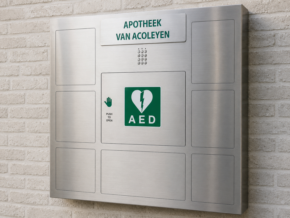 Afhaalkluisjes en AED van Apotheek Van Acoleyen
